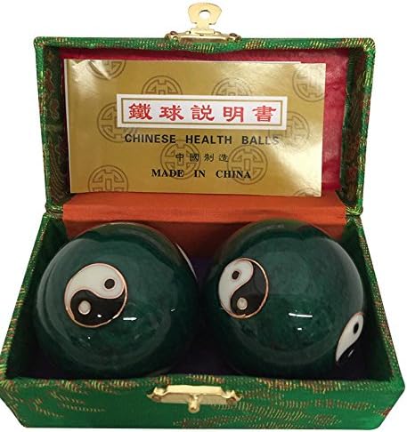 Baoding Bolas Chino Salud Masaje Ejercicio El estrés bolasverde Yinyang  3