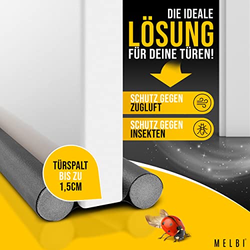 MELBI® - Premium tochtstopper voor deuren lederlook, deurbodemafdichting om stookkosten te besparen, op maat gemaakte deurafdichting, warmte-isolerend & energiebesparend, tochtstop 96 cm (1, grijs) - Image 6