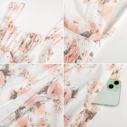 Image of GRACE KARIN 2026 Women's Summer Floral Wedding Guest Dress,Beach Flowy A Line Maxi Off Shoulder Bridesmaid Dresses
