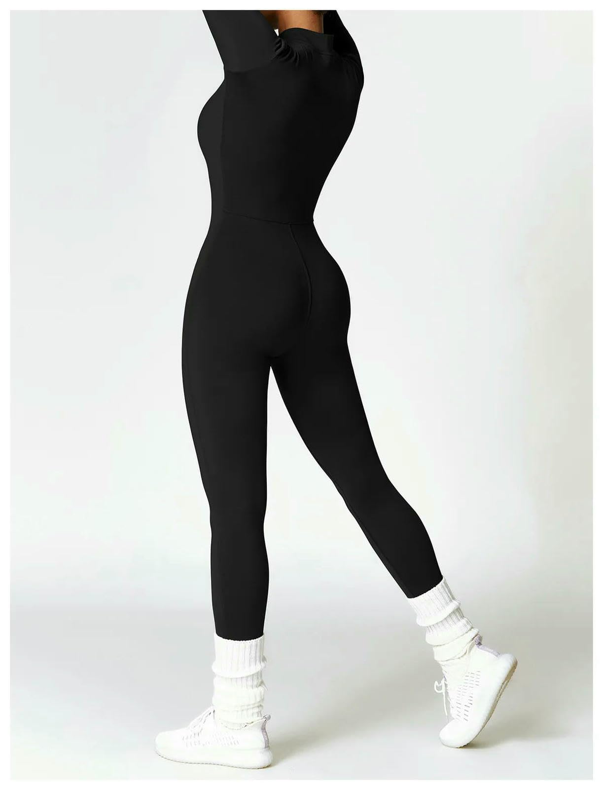 QTANZIQI Shapewear Zipper Flotte à Ajustement Fleep Yoga JumspSuit Outdoor Body Chaud Chaud Collants sans Couture