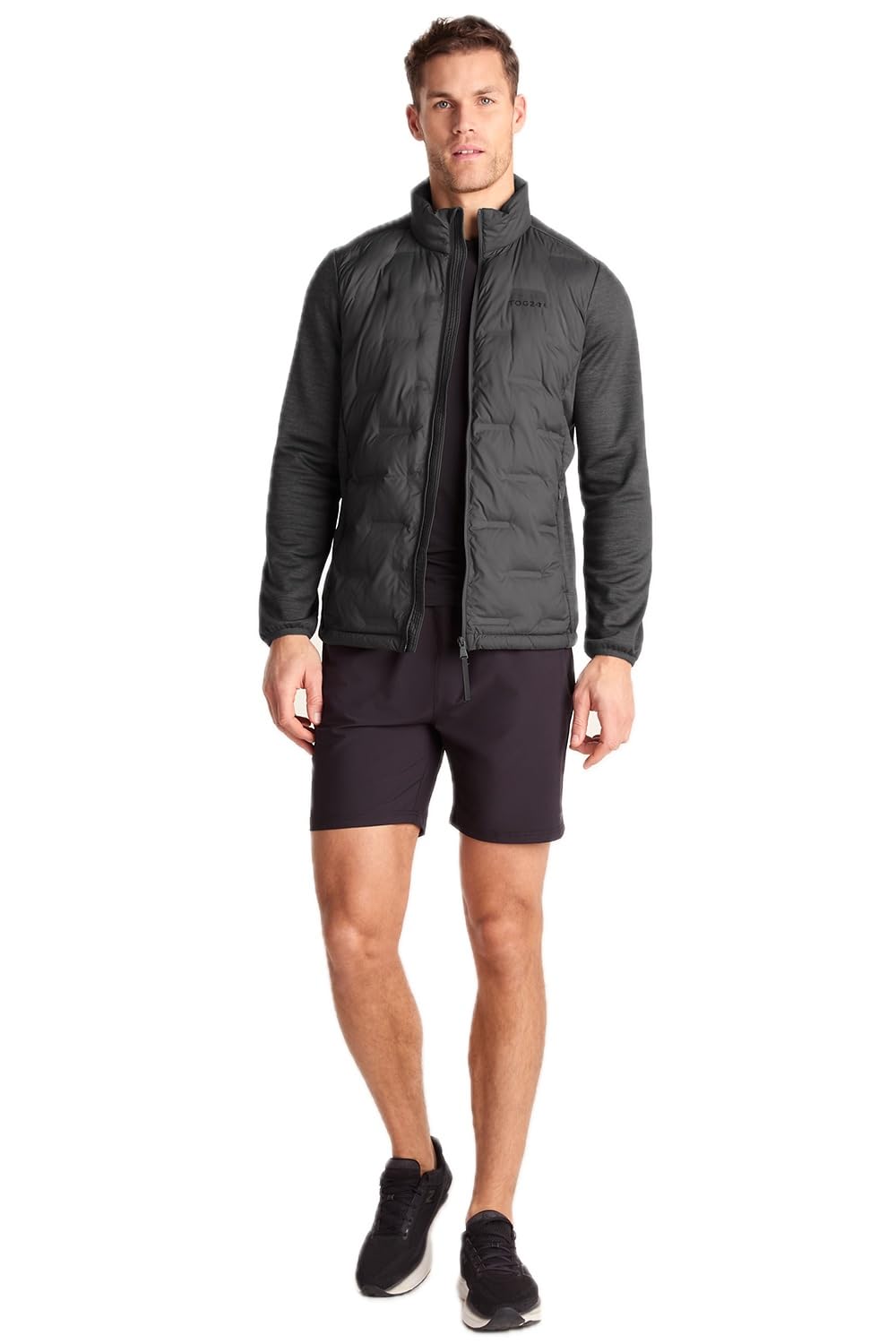 TOG24 Men's Hybrid Jacket - Dark Grey - S - Fleece