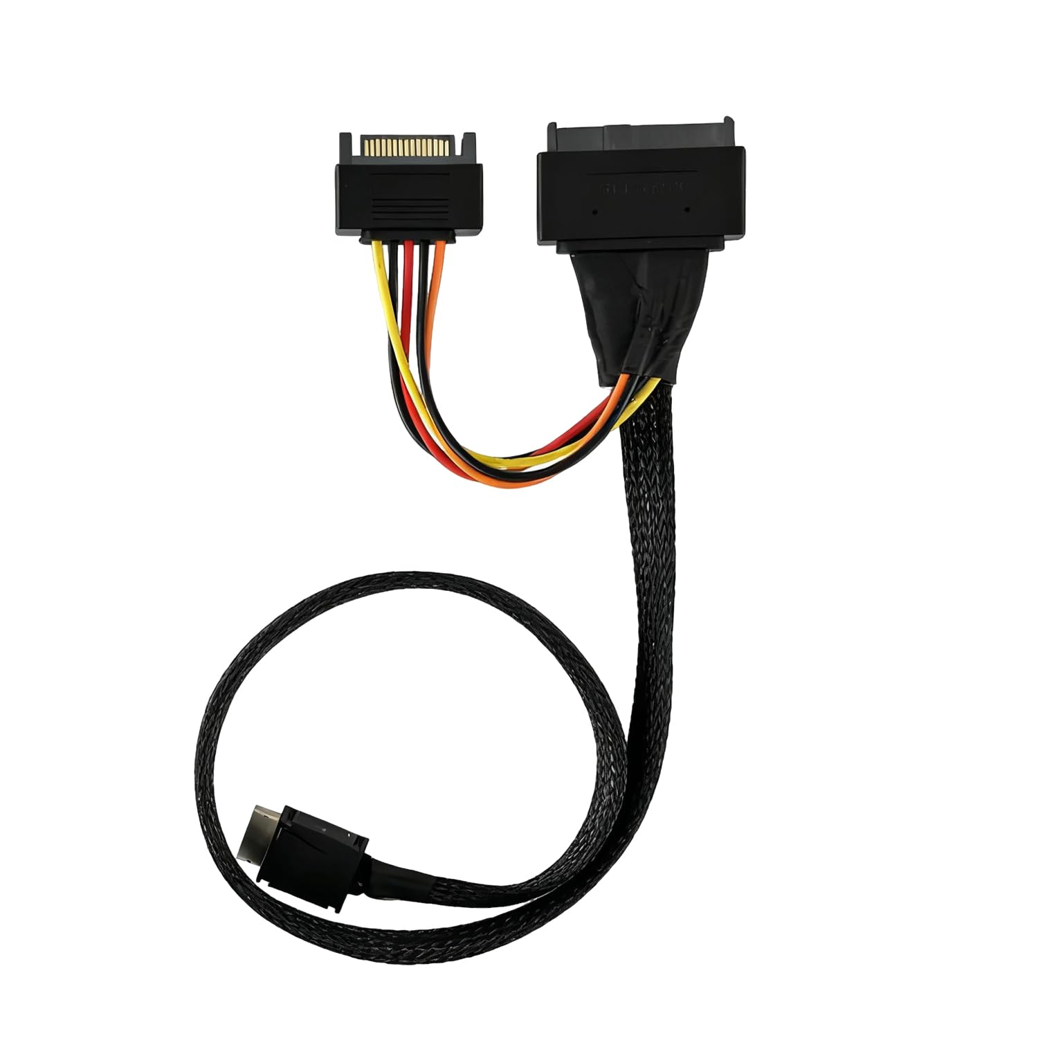 Oculink to U.2 Adapter Cable, SFF-8611 (4i) to SFF-8639 (U.2) PCIe 4.0 x4 NVMe SSD Cable, for PCIe 4.0/3.0 SSD Hard Drive Enclosure, Server, Workstation (80cm)