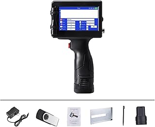 Portable Handheld Inkjet Printer 12.7mm Handheld Inkjet Printer,QR Bar Batch Code Date Number Logo Expiry Date Label Printer, 24 Languages Portable Intelligent Upgraded for Code Date Label (Color :