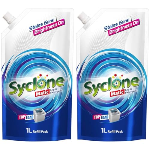 Image of Syclone Matic Top Load Detergent Liquid Refill Pouch - 1 L (Pack of 2)