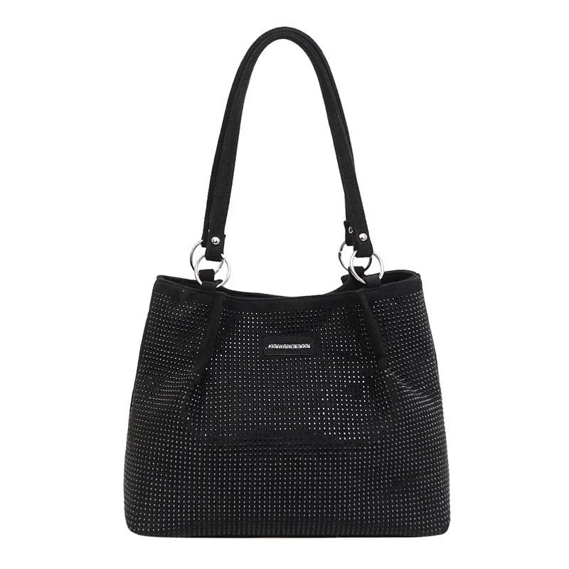 Luxury Shining Diamond Rhinestone Top handle Tote Bag for Women Stylish Hobo Shoulder bag Deerskin Velvet Handbag for Ladies