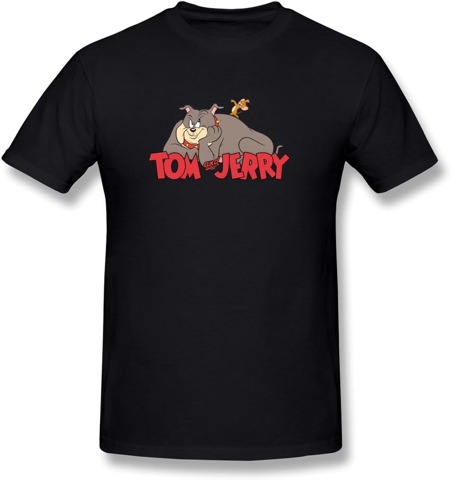 Yaoukeji Men's Spike Cartoon Dog T-shirt M Black