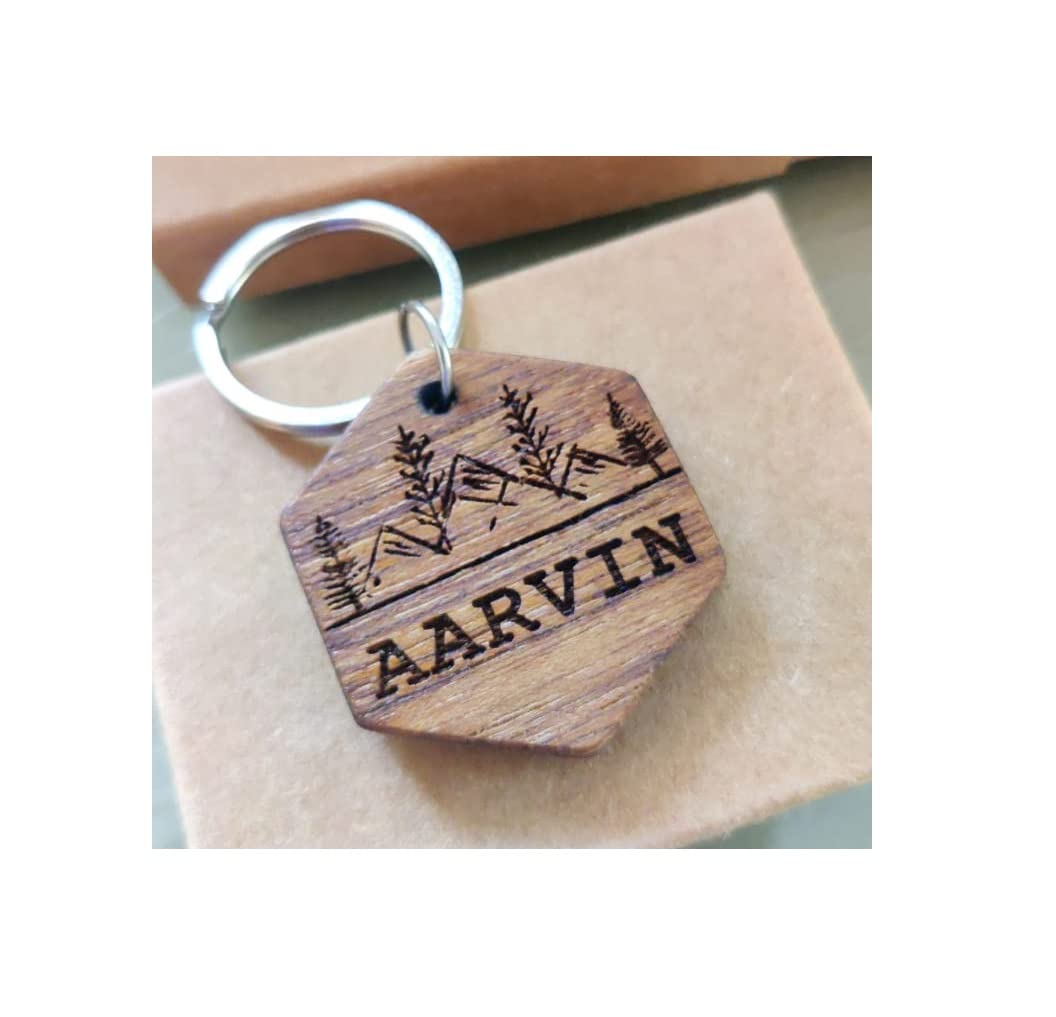 CARVEGLOW® Wooden Engraved Mountain View Tag for Pet Dog, Cat ID Customized Dog Tag (B09Y35LR6L) Amazon Price History, Amazon Price Tracker