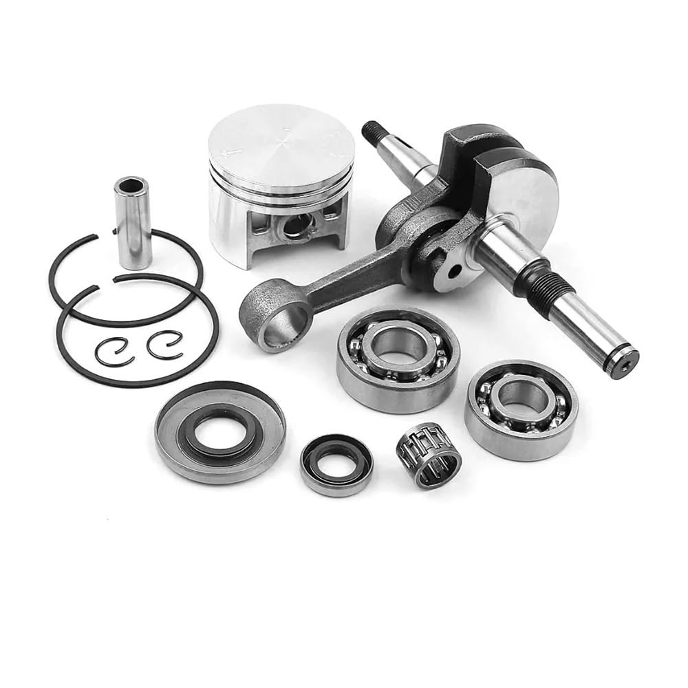 Kit de Junta de Anillo de pistón de 52mm con Sello de Aceite de rodamiento de Bolas de Eje de cigüeñal MS380 for Pieza de Repuesto de Motosierra s-ihl 038 MS381