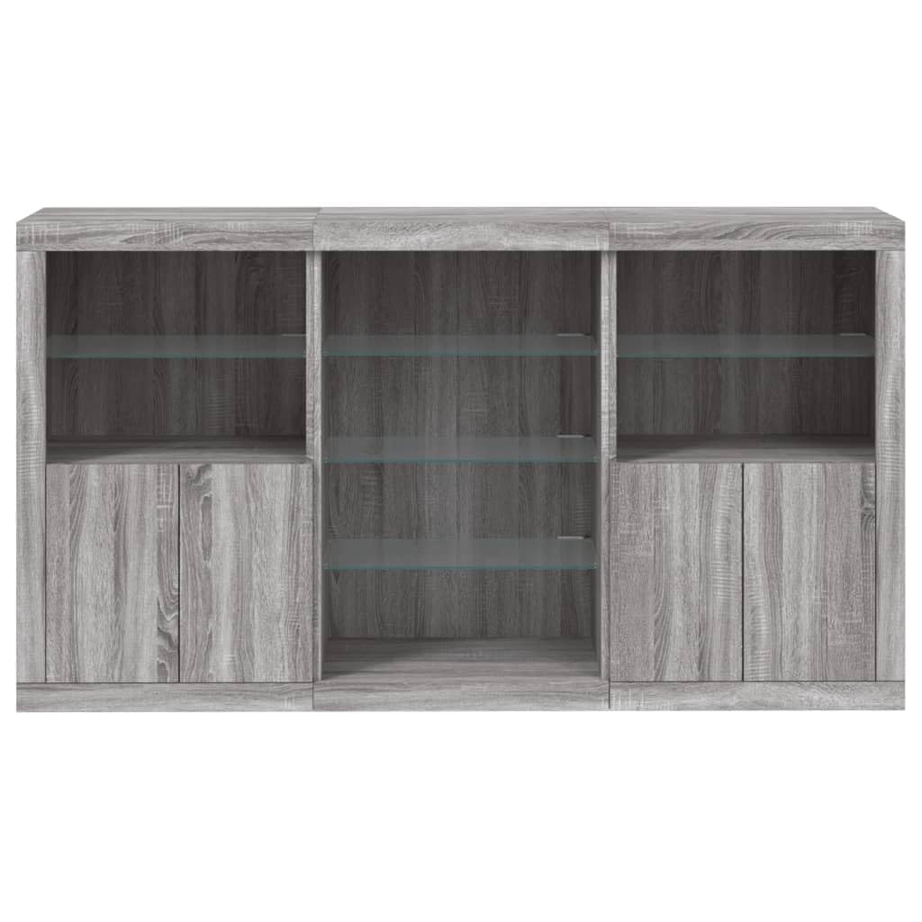 ShGaxin Kredens z lampami szary Sonoma 181,5 x 37 x 100 cm, komoda do sypialni, komody i kredensy, szafka do salonu, komody do korytarza, meble pokojowe - 3209182