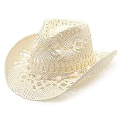 Hollowed-out Straw Hat: Ivory White