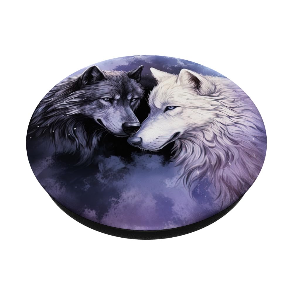 Amazon.com: Cool Yin and Yang White and Black Wolf Wolves Lover