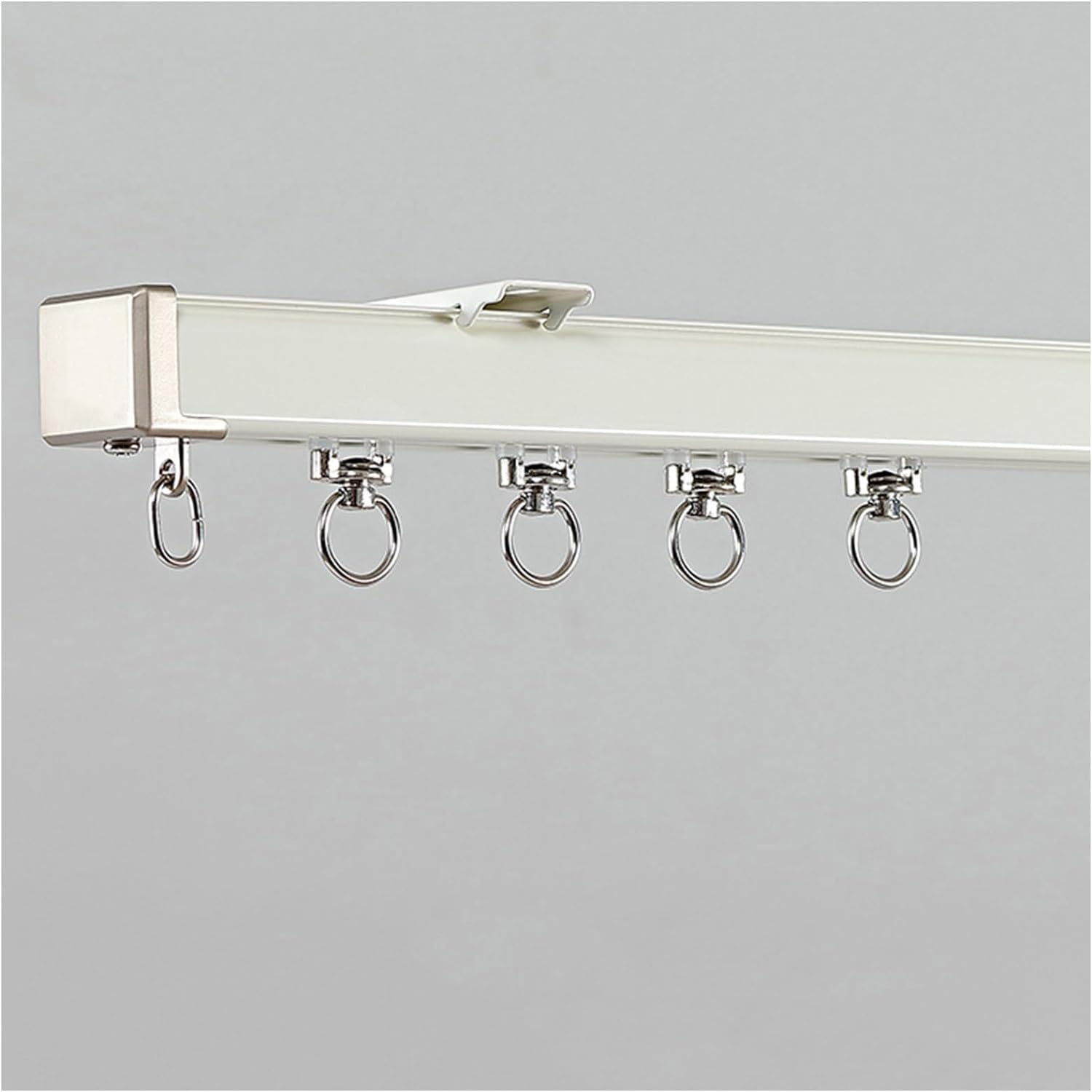 Aluminum Curtain Rail Heavy Duty Silence - Complete Kit Bay Window Track, Room Divider Ceiling Rail for Heavy Curtains