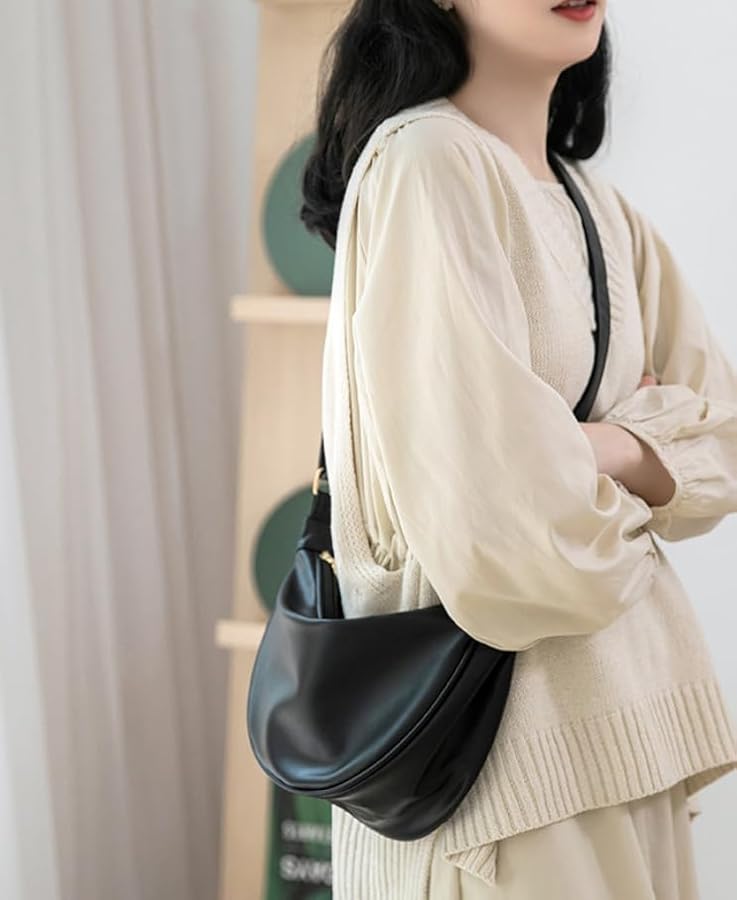 ショルダーバッグ・ポシェット MUCENT CRESCENT LEATHER SHOULDER BAG UNISEX 5BJH1046 Crescent Crossbody Bag for Women Leather Trendy Shoulder Bag