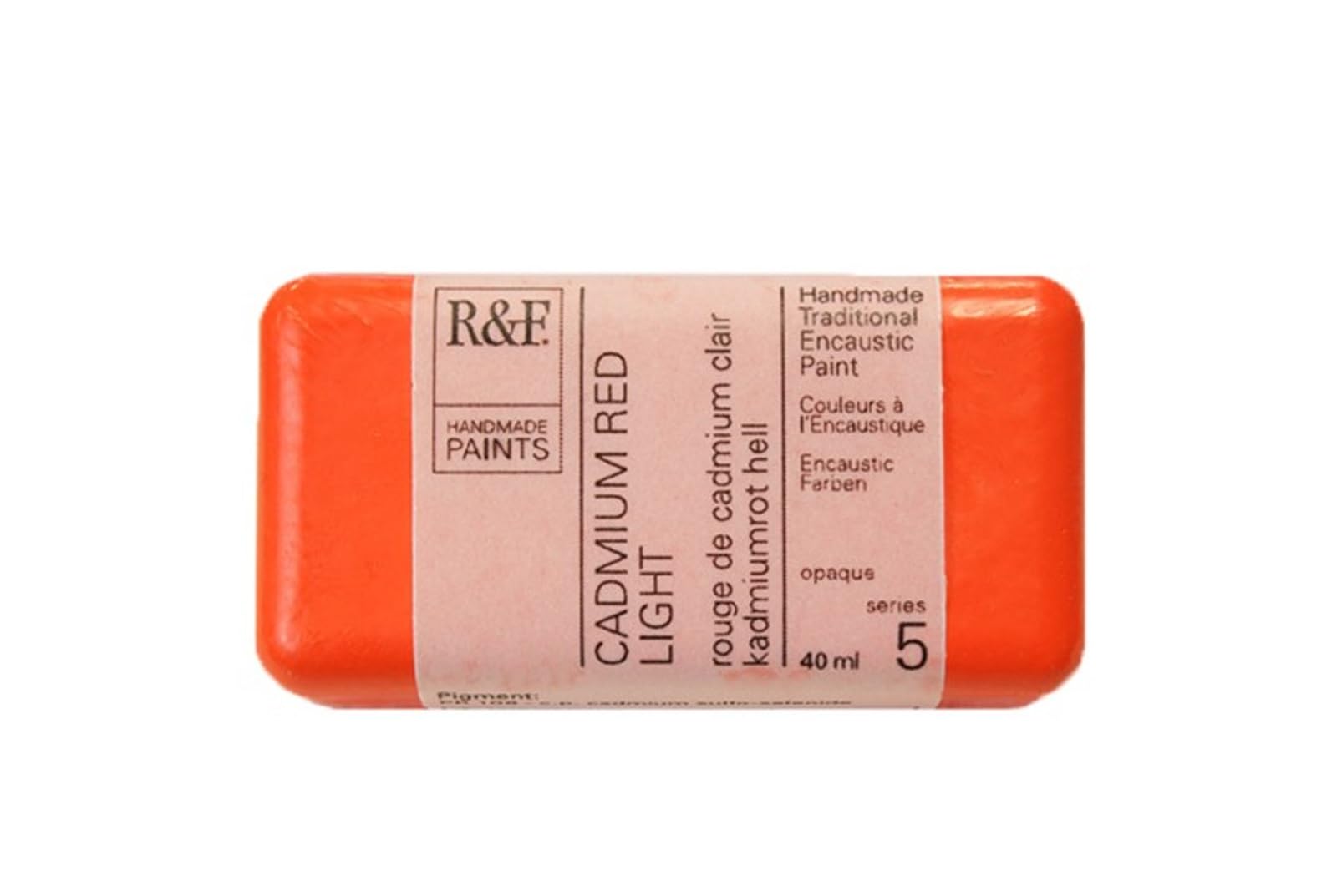 R&F Artist Encaustic Paint, Cadmium Red Light, 40 ml