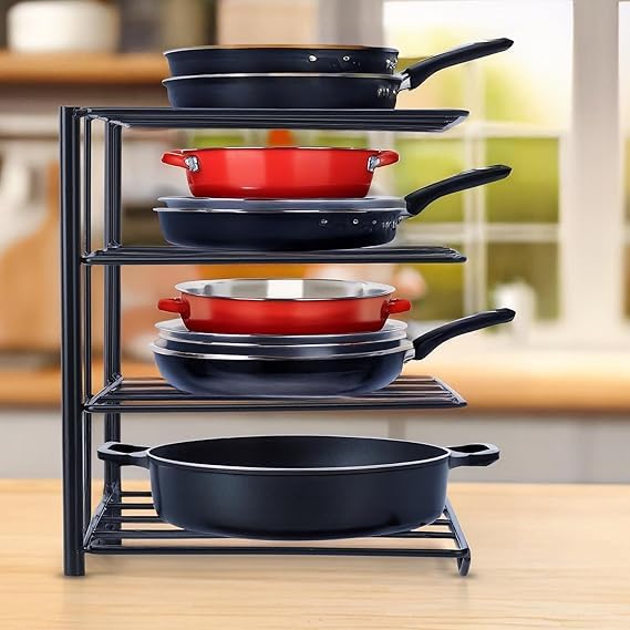 Image of Niyara Iron Metal Heavy Duty Stand 2-Tier multistorage /Multipurpose Standing Rack, Bathroom Countertop Storage Shelf Cosmetic Organizer Holder Kitchen Spice Rack, (Tawa stand)