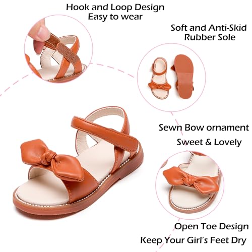 Image of PHIRAMIN Toddler Flower Girl Sandals - Girl Dress Shoes Toddler Little Kid Wedding Party