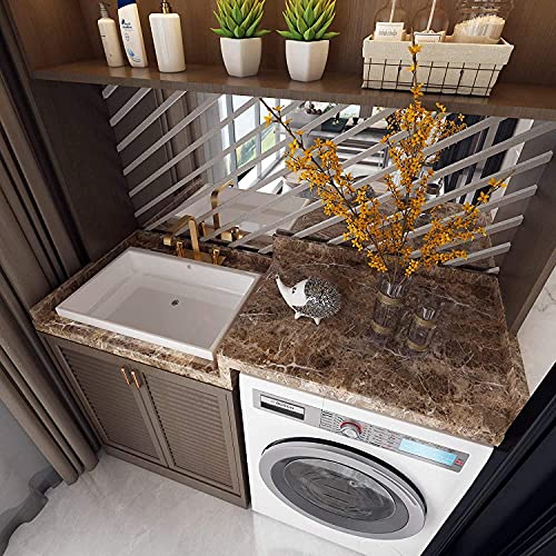 Image of KASHIVAL Dark Brown Marble Wallpaper for Self Adhesive Natural Marble Space Glossy Wallpaper Waterproof Vinyl Stickers Wardrobe Desktop Wall Papers(Size : 60 * 200 cm) (Walnut Marble A31)