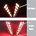 GeeGeeTop Red LED Rear Bumper Reflectors Fog Brake Tail Light Lamps Accessories Fit For 2020 2021 Toyota CHR CH-R,Function as Tail Light And Brake Light (Rear bumper lamps)