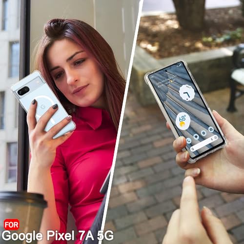 Image of TheGiftKart Shockproof Ultra-Hybrid Back Cover Case for Google Pixel 7A Compatible with MagSafe | 360 Degree Protection | Crystal Clear Hard Back Cover Case (PC & TPU, Transparent Bumper)