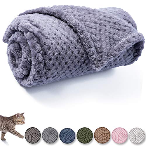 Image of Warm Soft Fuzzy Dog or Cat Blanket, Plush Fleece Throws for Puppy, Kitten, Medium, Large Dogs - Purple (40 inch x 48 inch)