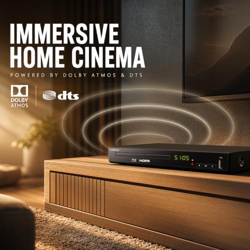 Image of HD Blu-Ray Disc Player for TV with HDMI & AV Cables, Upscaling TV CD DVD Player 1080P, Built-in PAL NTSC, HDMI AV Coaxial Output USB Input