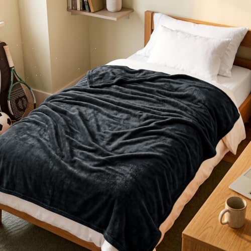 Image of Utopia Bedding Soft Fleece Bed Blanket Twin XL Size Black (90x76 Inch)
