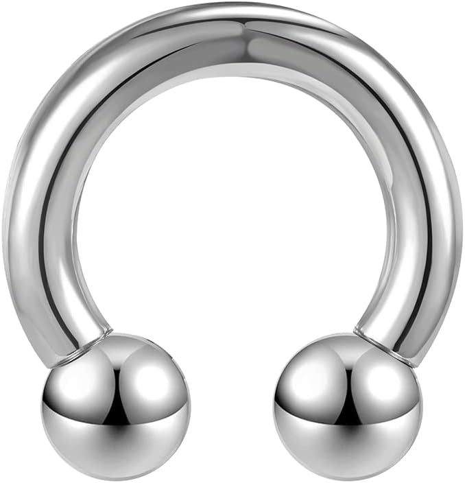 ZS Surgical Steel Spiked Horseshoe Circular Barbell PA Rings CBR Nose Rings