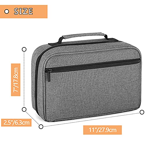 Image of Damero Stethoscope Carrying Case Holds 2 Stethoscopes and BP Cuffs, Gray | Portable Stethoscope Case Compatible with 3M Littmann /ADC /Omron /MDF, Slots and Pockets for Nurse Accessories, Bag Only