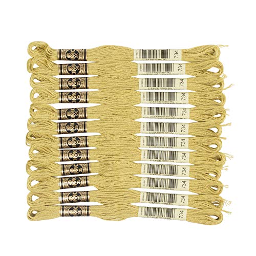 Image of DMC 6-Strand Embroidery Cotton Floss, Light Olive Green