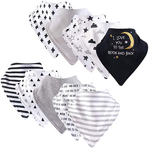 Image of Hudson Baby Unisex Baby Cotton Bandana Bibs
