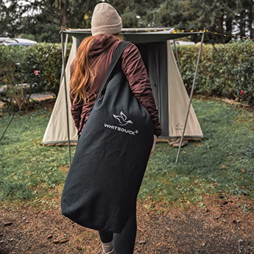 Whiteduck Top Load Canvas Folding Duffel Bag, Water Resistant Army Style Shoulder Bag For Men And Women- Gym, Sports, Travel, Hiking, Camping, Backpacking (Small 21" X 36",Black) #TOP1