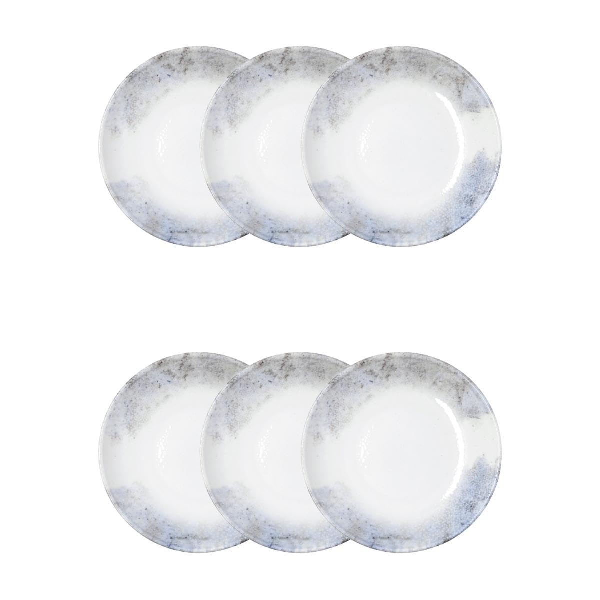 Bidasoa Set de 6 platos hondos Polaris Hydrozero de porcelana 23 cm | Azul, Porcelana, formato redondo, acabado brillo, 23 cm, 6 piezas, apilable, apto para microondas