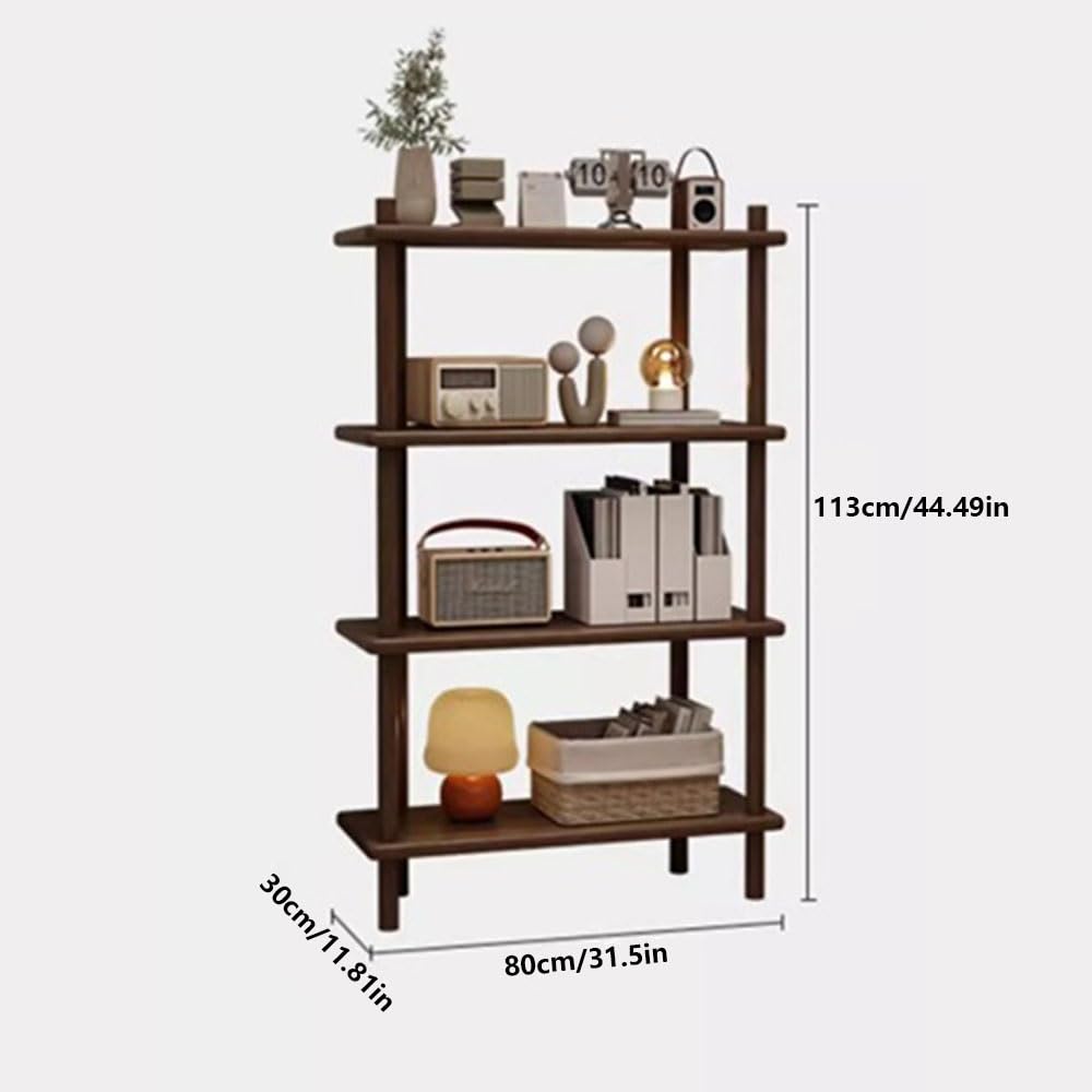 Libreria Scaffale a scala a 4 livelli, libreria a da 45 pollici, scaffale autoportante, ripiani in legno for ufficio domestico, soggiorno, cucina
