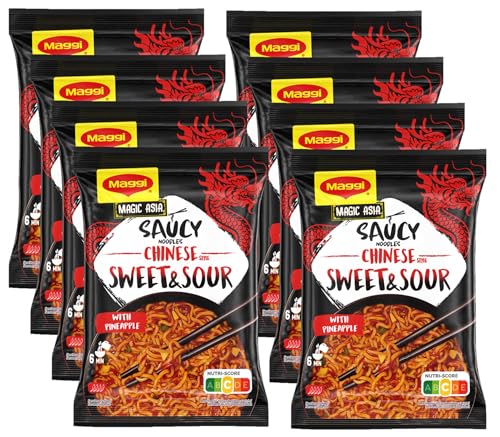 MAGGI Magic Asia Chinese Style Sweet & Sour Noodles, 8er Pack (8 x 128g)