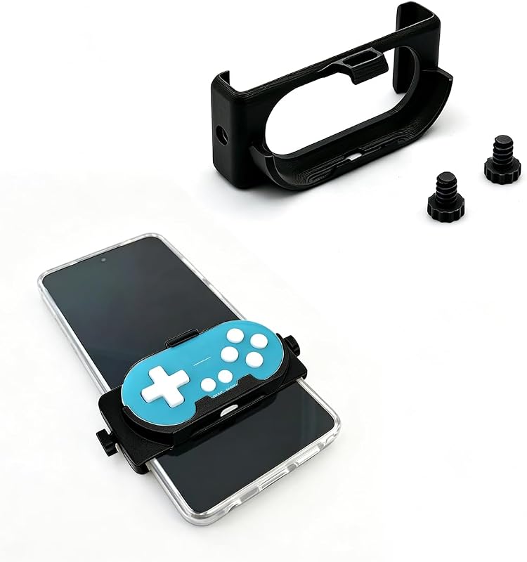 Clip Mount for 8BitDo Zero 2 Accessories, Game Controller Holder with Adjustable Clamp for Phone, Lightweight PLA Bracket, Portable Gaming Accessory (Black)