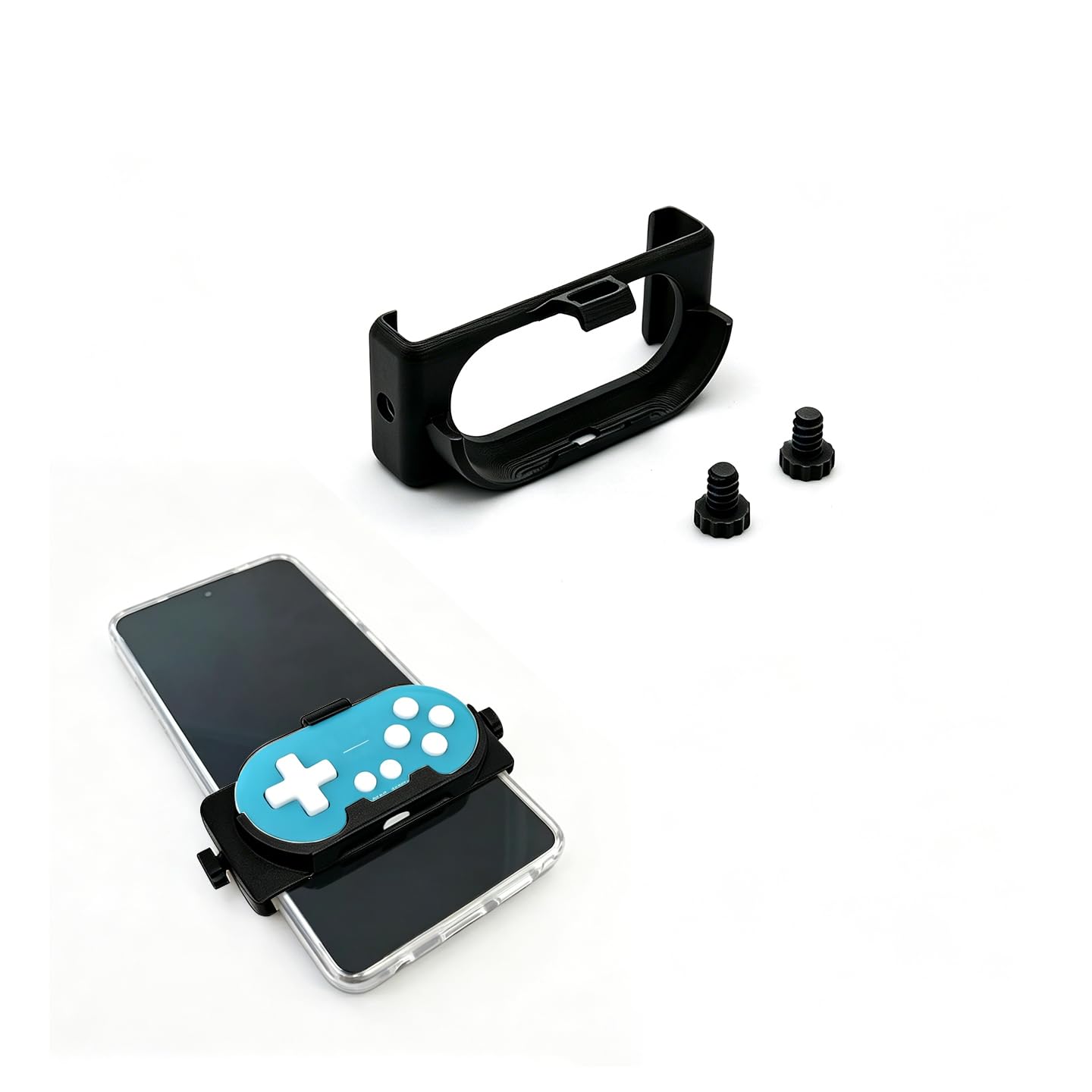 Clip Mount for 8BitDo Zero 2 Accessories, Game Controller Holder with Adjustable Clamp for Phone, Lightweight PLA Bracket, Portable Gaming Accessory (Black)