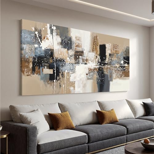 Abstract Wall Art Canvas Art Wall Decor For Living Room Neutral Beige Black Abstract Art Print Modern Aesthetic Wall Decor Painting Picture For Bedroom Office Apartment Interior Decoration 2040 Inch