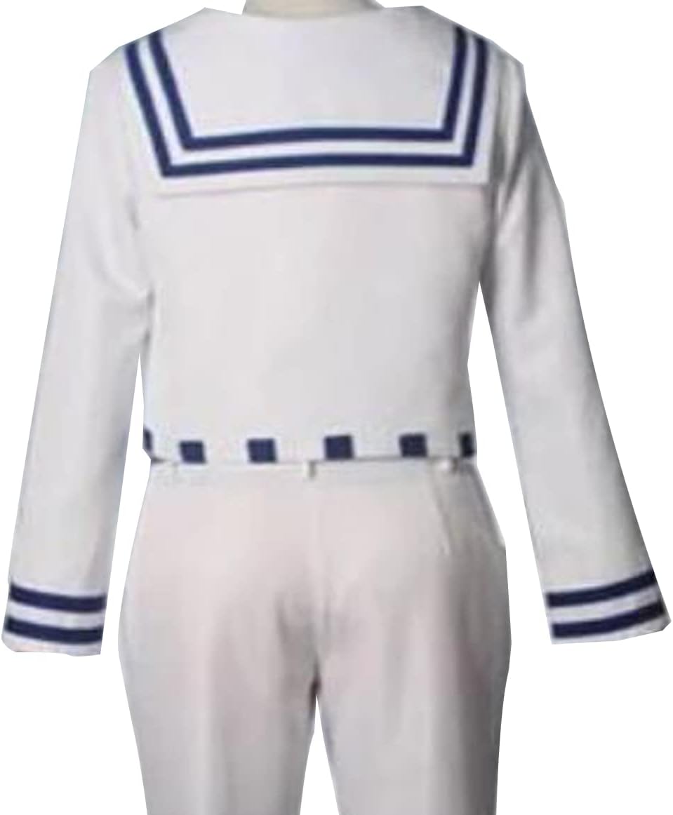 Anime Cosplay Mens Suit Cosplay Costume White Coat Pants Hat Belt Tie Halloween Custom5