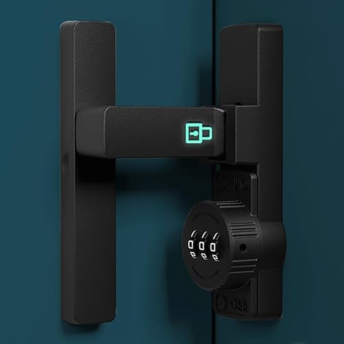 Cerradura de puerta corredera con contraseña, cerradura de gabinete de combinación abatible de 90 grados, pestillo de cerradura de puerta de granero