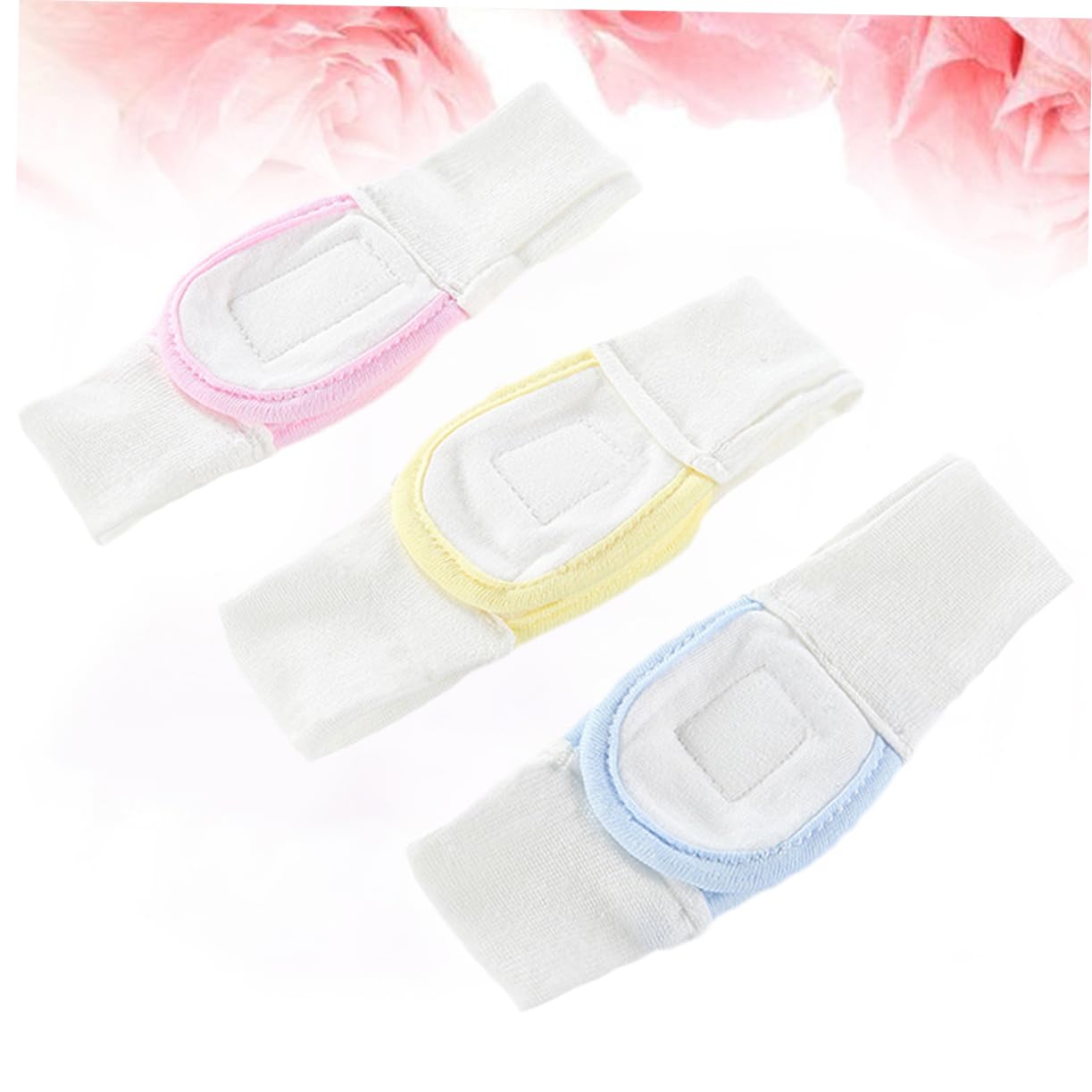 Cinghie Regolabili Per Pannolini Cotone Fissaggio Sicuro Riutilizzabile 3 Pezzi Blu Giallo Rosa