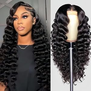 PYY Deep Wave Lace Front Wigs Human Hair 200 Density Deep Wave Wig 13×4 HD Lace Frontal Wigs for Women Glueless Wigs Pre Plucked with Baby Hair 24 Inch