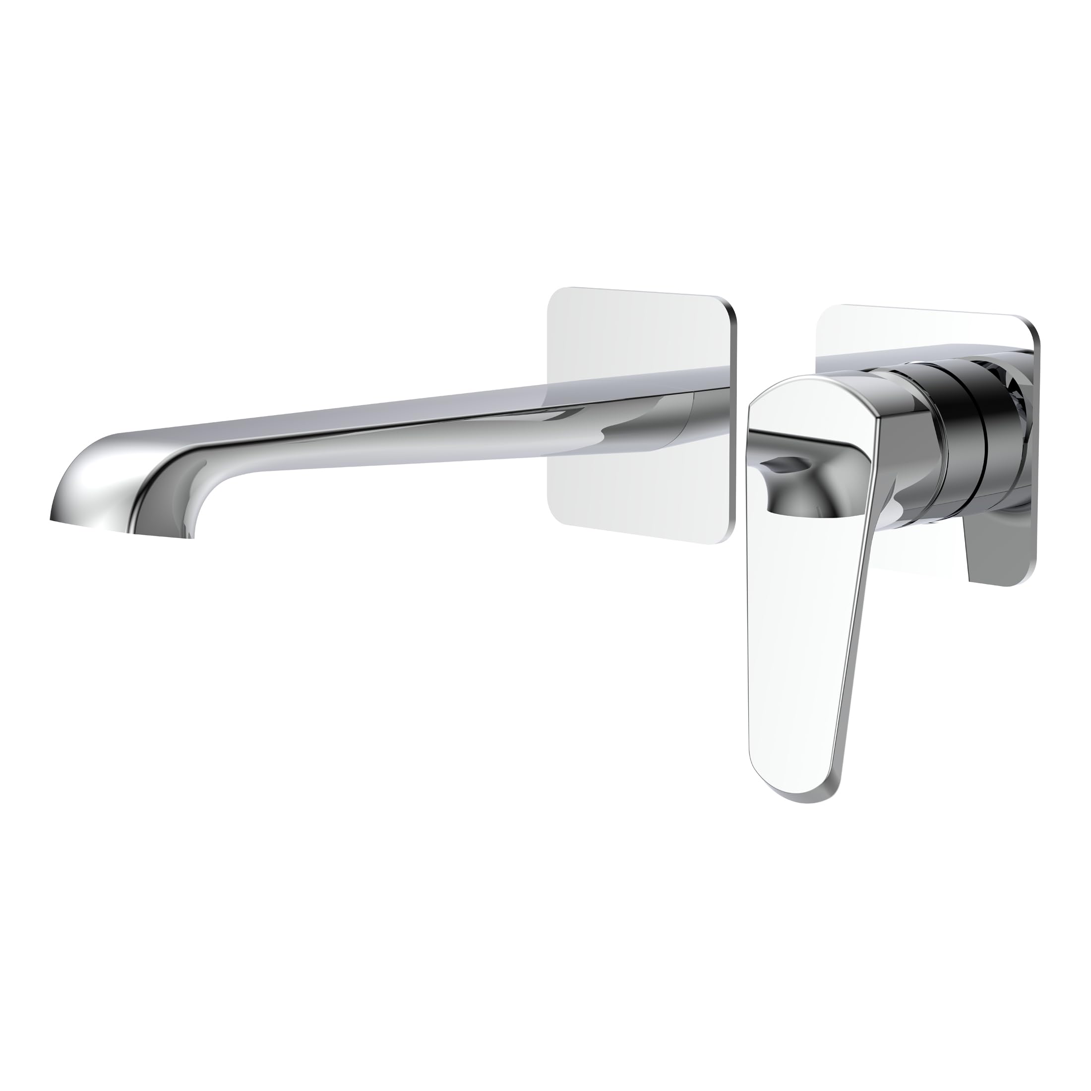 Lunaris Chrome Wall Mounted Basin Filler Mixer Tap Wall Mounted Modern