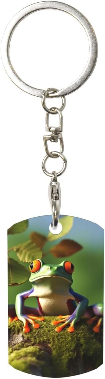 Personalized Keychain Gift Stainless Rectangle Photo Key Fob for Women Men