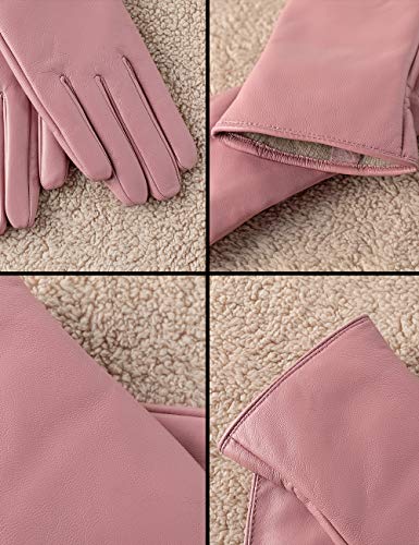 Super-soft Leather Winter Gloves for Women Full-Hand Touchscreen Warm Cashmere Lined Perfect Appearance - Thumbnail 2