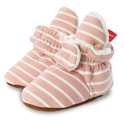 Babelvit Newborn Baby Boy Girl Soft Fleece Booties Stay On Slippers Socks Shoe Non Skid Gripper Infant Toddler First Walkers Winter Ankle Crib Shoes #TOP2