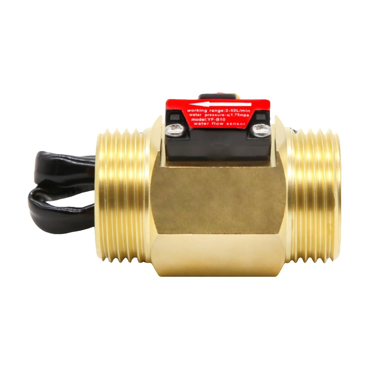 Sensor de flujo agua B10 medidor industrial con cuerpo de cobre y turbina de precisión 2