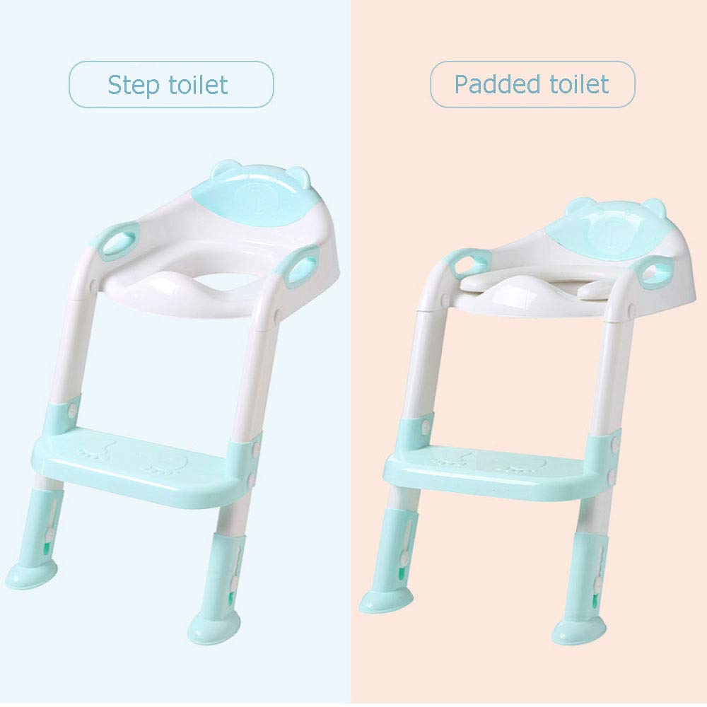 Asiento Inodoro para Niños, Asiento para IR Al Baño Portátil Y Duradero para Niños con Escalera Entrenamiento para Silla De Baño Plegable para Inodoro para Niños,D-Padded