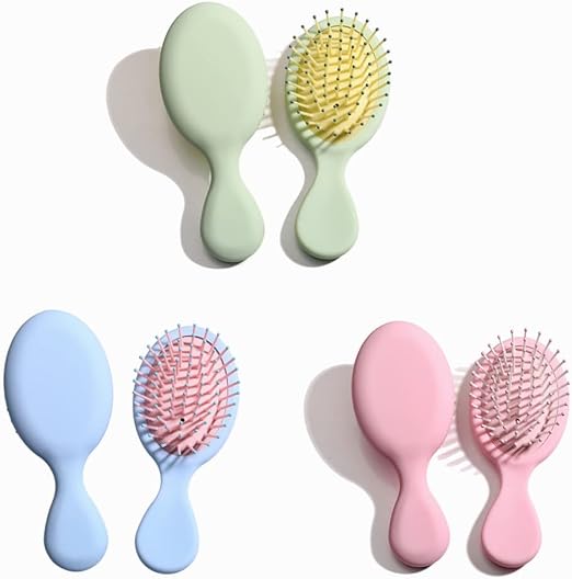 3Pcs Hair Brushes Portable Mini Detangler Brushes Oval Massage Combs