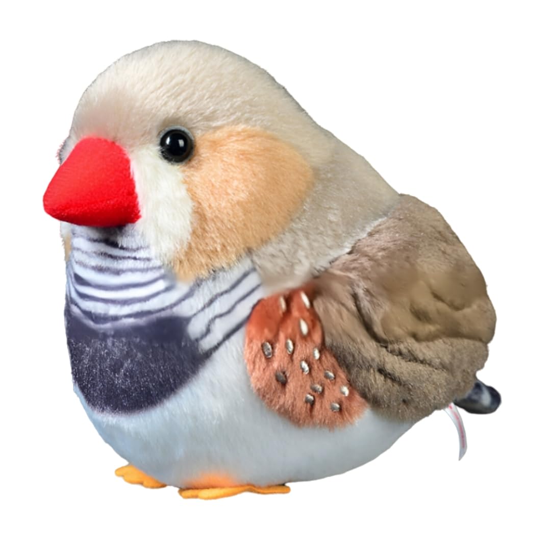 POPOTATO Realistic Bird Plush - 5'' Pearl Bird Stuffed Animal - Plushy and Squishy Pillow Toy - Cute Parrot for Boys and Girls