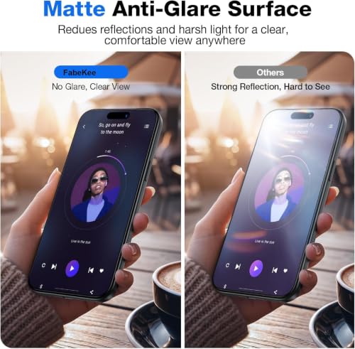 Image of FabeKee Matte Tempered Glass Screen Protector compatible with iPhone 17 Pro Max Anti-Glare Finish With Edge-to-Edge Protection Coverage and Easy Installation Kit
